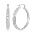 Sterling Silver Textured Hoop Earrings 2.60 Grams - Sticky add to cart bar