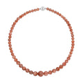 Tanzania Golden Sunstone Bead Necklace In Rhodium Plated Sterling Silver, Silver Beaded Necklace For Women (20 Inches) 578.00 ctw - Sticky add to cart bar