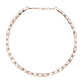 Omega Heart Pattern Collar Necklace 17-19 Inches in ION Plated Rose Gold Stainless Steel 15.50 Grams - Sticky add to cart bar