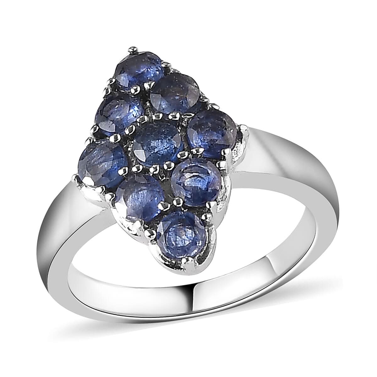 Masoala Sapphire Elongated Ring in Stainless Steel (Size 10) 1.25 ctw
