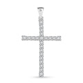 Simulated Diamond Cross Pendant in Rhodium Over Sterling Silver - Sticky add to cart bar