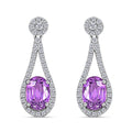 Certified and Appraised Iliana 18K White Gold AAA Madagascar Purple Sapphire and G-H SI Diamond Earrings 2.10 ctw - Sticky add to cart bar