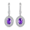 Certified Iliana 18K White Gold AAA Madagascar Purple Sapphire and G-H SI Diamond Earrings 5.30 Grams 2.20 ctw - Sticky add to cart bar