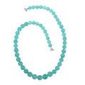 AAA Amazonite 8-11mm Beaded Necklace 20 Inches in Rhodium Over Sterling Silver 286.00 ctw - Sticky add to cart bar