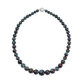 Australian Chrysocolla Beaded Necklace 20 Inches with Magnetic Clasp in Rhodium Over Sterling Silver 463.00 ctw - Sticky add to cart bar