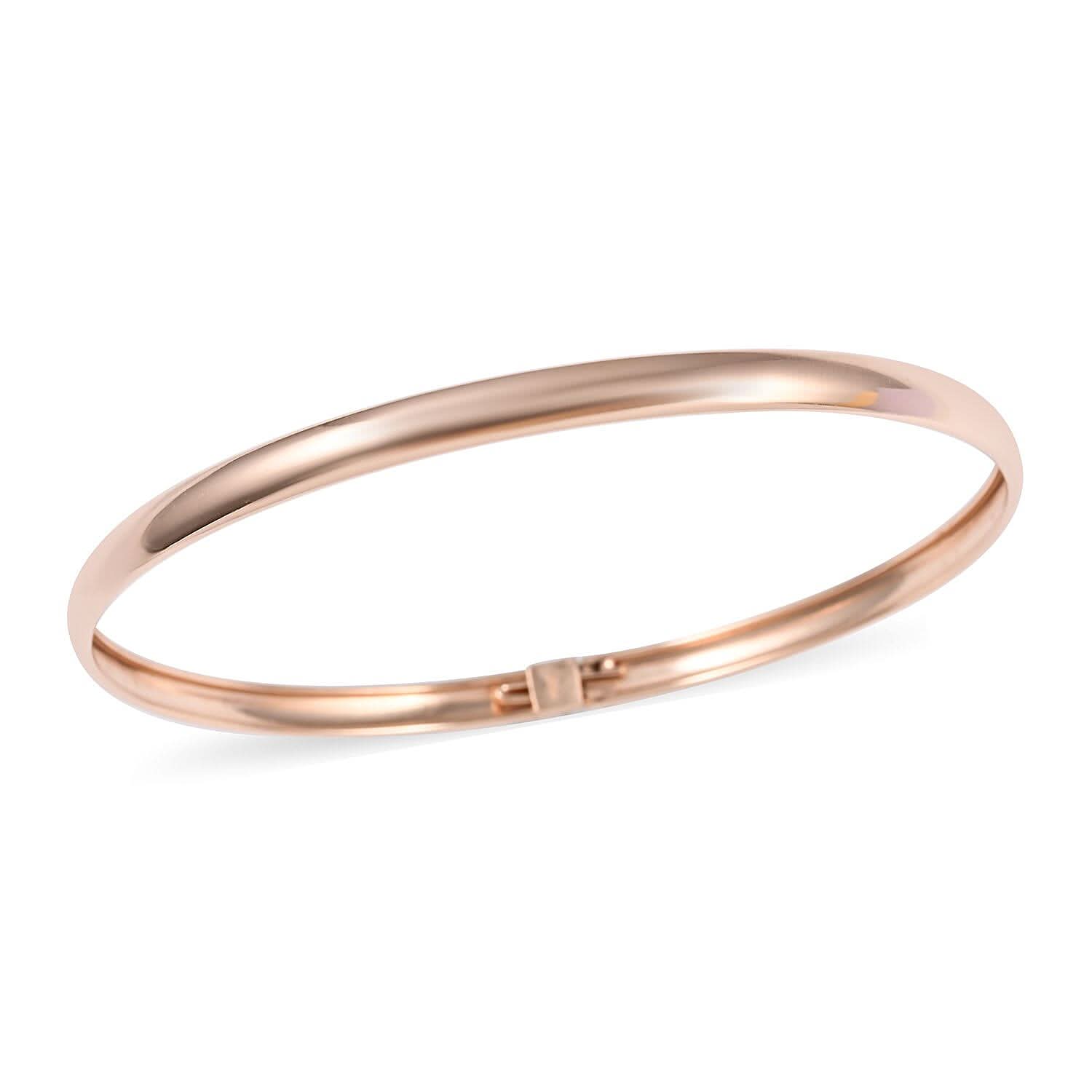 14K Rose Gold Over Sterling Silver Bangle Bracelet (8.00 In) 3 Grams
