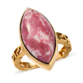 KARIS Norwegian Thulite Solitaire Ring in ION Plated 18K Yellow Gold (Size 10.0) 9.25 ctw - Sticky add to cart bar