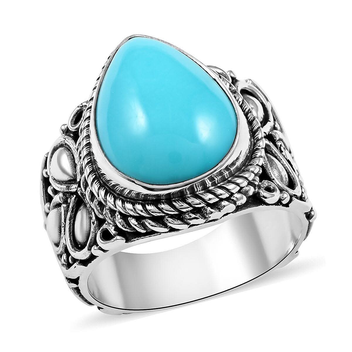 BALI LEGACY AMERICAN Natural Sleeping Beauty Turquoise Ring in Sterling Silver (Size 10.0) 12 Grams 4.00 ctw