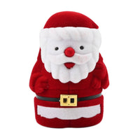 Red and White Velvet Santa Claus Shape Ring Box (1.85"x1.65"x2.64")