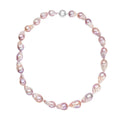 Multi Color Freshwater Pearl Necklace, Fancy Shape Pearl Necklace, 20 Inch Necklace, Rhodium Over Sterling Silver Necklace - Sticky add to cart bar