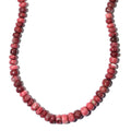 Norwegian Thulite Beaded Necklace 20 Inches in Rhodium Over Sterling Silver 168.00 ctw - Sticky add to cart bar