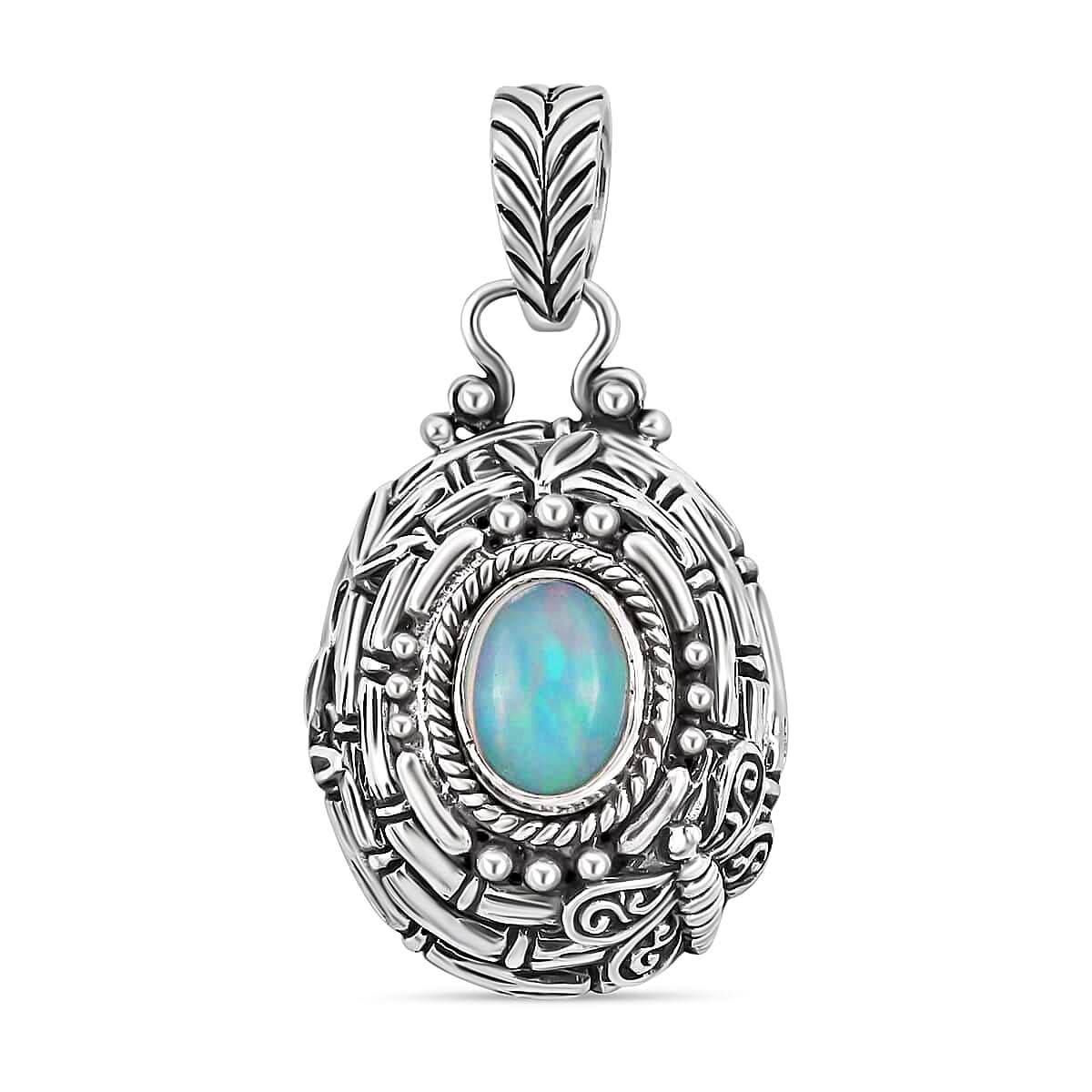 Bali Legacy Premium Ethiopian Welo Opal Pendant in Sterling Silver 1.25 ctw