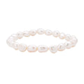 Double Shine White Freshwater Pearl Stretch Bracelet - Sticky add to cart bar