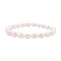 White Freshwater Pearl Stretch Bracelet - Sticky add to cart bar