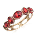 Simulated Ruby and Red Shaded Austrian Crystal Bangle Bracelet in Goldtone (7.0 in) - Sticky add to cart bar