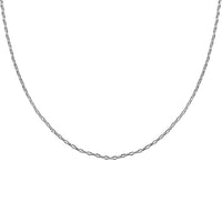 Sterling Silver 1.34mm Micro Paper Clip Chain Necklace (24 Inches) with Bolo Extender (2.75 g)