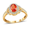 Certified & Appraised ILIANA 18K Yellow Gold AAA Songea Sapphire, Diamond (G-H, SI) (0.32 cts) Ring (Size 7.0) (3.40 g) 1.40 ctw - Sticky add to cart bar