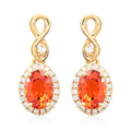 Certified & Appraised  Iliana 18K Yellow Gold AAA Songea Sapphire and G-H SI Diamond Earrings 2.53 Grams 2.25 ctw - Sticky add to cart bar