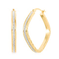 Sterling Silver Sparkle Squared Hoop Earrings (3.10 g) - Sticky add to cart bar