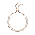 Herringbone Bracelet With Adjustable Ball in ION Plated Rose Gold Stainless Steel (6-9In) - Sticky add to cart bar