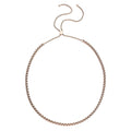 Shiny Box Link Necklace with Adjustable Ball (18-29 Inches) in ION Plated RG Stainless Steel - Sticky add to cart bar