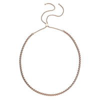 Shiny Box Link Necklace with Adjustable Ball (18-29 Inches) in ION Plated RG Stainless Steel