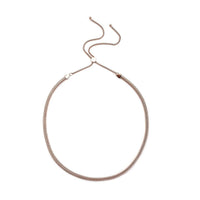 Fancy Mesh Chain Necklace with Adjustable Ball 18-29 Inches in ION Plated RG Stainless Steel