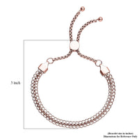 Fancy Mesh Chain Bracelet with Adjustable Ball in ION Plated RG Stainless Stee