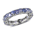 ONE TIME ONLY Tanzanite Eternity Band Ring in Platinum Over Sterling Silver (Size 5.0) 3.10 ctw - Sticky add to cart bar