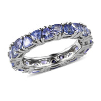 ONE TIME ONLY Tanzanite Eternity Band Ring in Platinum Over Sterling Silver (Size 5.0) 3.10 ctw