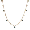 GP Celestial Dream Collection Blue Diamond Moon Phase Necklace 20 Inches in Vermeil Yellow Gold Over Sterling Silver 0.50 ctw - Sticky add to cart bar