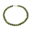 Blue Multi Jasper (D) Beaded Necklace 18 Inches in Sterling Silver 250.00 ctw - Sticky add to cart bar