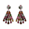 Multi-Tourmaline Chandelier Earrings in Platinum Over Sterling Silver 7.25 ctw - Sticky add to cart bar