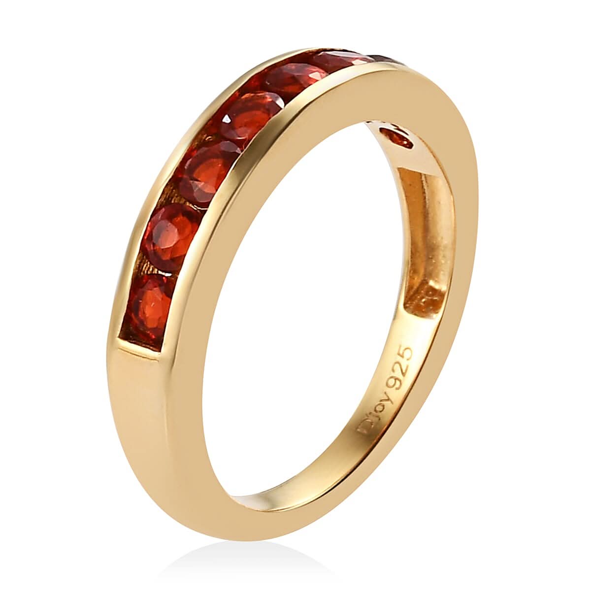 Crimson Fire Opal Half Eternity Band Ring in Vermeil Yellow Gold Over Sterling Silver 0.50 ctw (4)