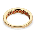 Crimson Fire Opal Half Eternity Band Ring in Vermeil Yellow Gold Over Sterling Silver 0.50 ctw