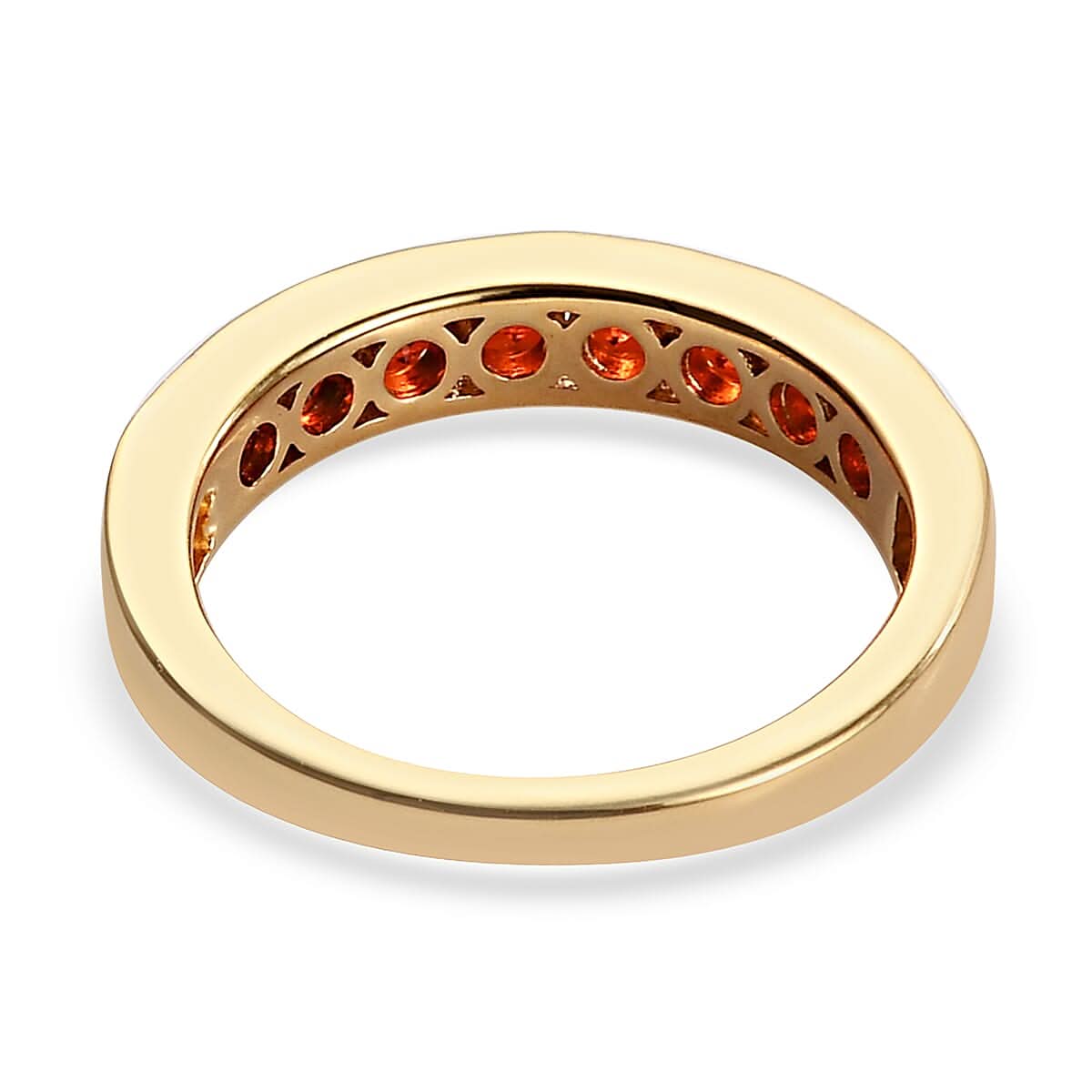 Crimson Fire Opal Half Eternity Band Ring in Vermeil Yellow Gold Over Sterling Silver 0.50 ctw (5)