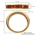 Crimson Fire Opal Half Eternity Band Ring in Vermeil Yellow Gold Over Sterling Silver 0.50 ctw