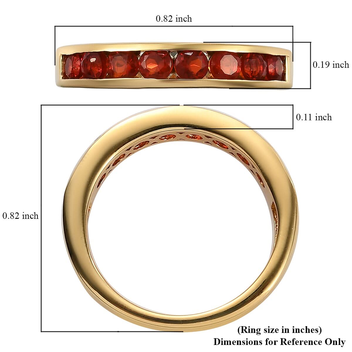 Crimson Fire Opal Half Eternity Band Ring in Vermeil Yellow Gold Over Sterling Silver 0.50 ctw (6)