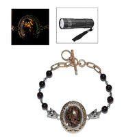 Natural Yooperlite and Multi Gemstone Bracelet in 14K YG and Platinum Over Copper with Magnet (7.25 In) 12.20 Grams 23.15 ctw with Free UV Flash Light