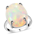 ILIANA 18K White Gold AAA Ethiopian Welo Opal Solitaire Ring 3.80 Grams 10.00 ctw - Sticky add to cart bar
