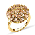 Rose Cut Natural Champagne Diamond Cluster Ring in 14K Yellow Gold Over Sterling Silver 3.00 ctw - Sticky add to cart bar