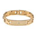 12mm Prayer Link Bracelet in ION Plated Yellow Gold Stainless Steel (8.00 In) 39.90 Grams - Sticky add to cart bar