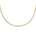 2mm Rope Necklace (24 Inches) in ION Plated YG Stainless Steel , Tarnish-Free, Waterproof, Sweat Proof Jewelry - Sticky add to cart bar