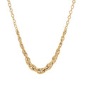 Maestro Gold Collection Italian 14K Yellow Gold Twisted Link Necklace, Gold Necklace, Gold Gifts For Her 6.3mm 2.80 Grams - Sticky add to cart bar