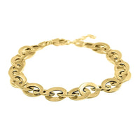 Italian 14K Yellow Gold Mirror Rolo Bracelet, Gold Bracelet, Gold Jewelry 8.2mm  (7.0-8.0 Inch) 3.5 Grams