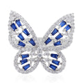 Simulated Diamond Butterfly Ring in Silvertone (Size 10.0) 1.60 ctw - Sticky add to cart bar