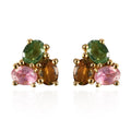 Multi-Tourmaline Stud Earrings in Vermeil Yellow Gold Over Sterling Silver 1.00 ctw - Sticky add to cart bar