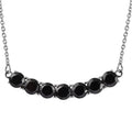 Thai Black Spinel Necklace 18 Inches in Stainless Steel 7.75 ctw - Sticky add to cart bar