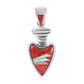 SANTA FE Style Lab Created Opal and Coral Arrowhead Pendant in Sterling Silver - Sticky add to cart bar