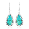 SANTA FE Style Kingman Turquoise Dangle Earrings in Sterling Silver 4.00 ctw - Sticky add to cart bar